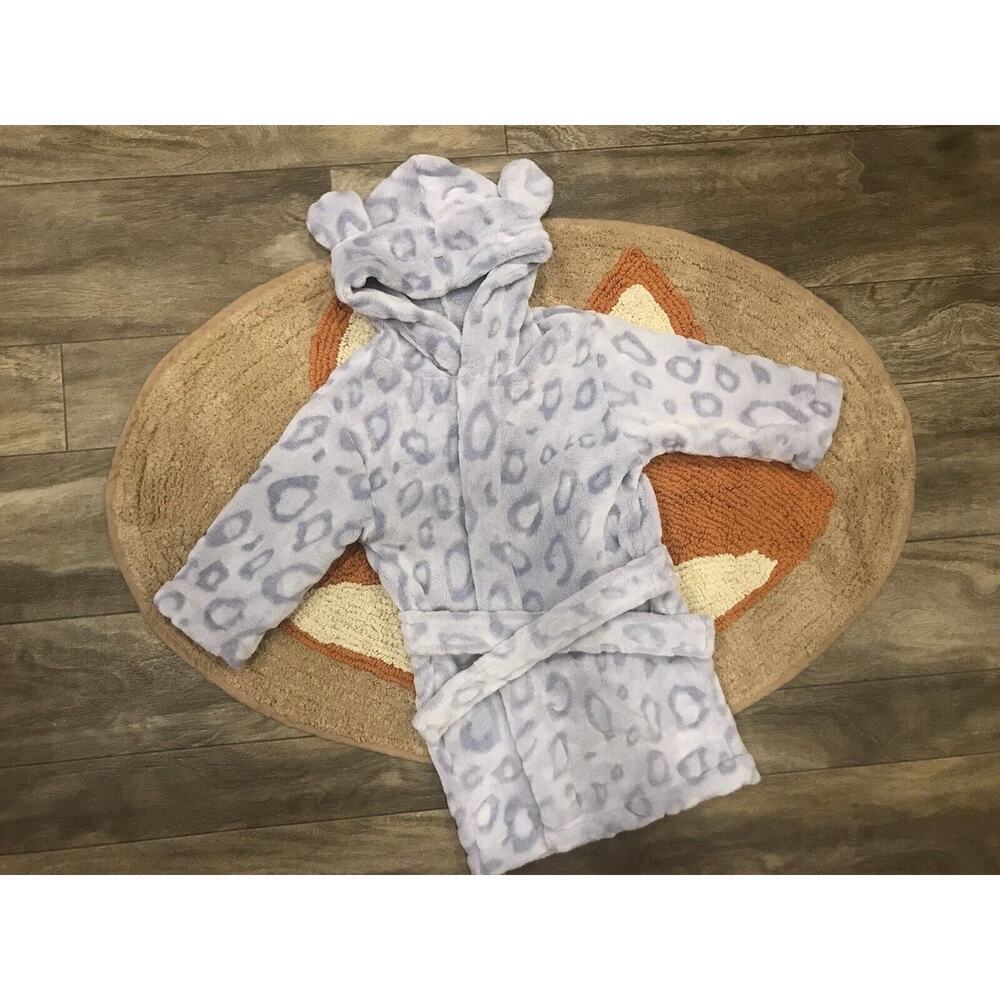 Nat & Jules Plush Lavender Baby House Robe With Bear Ears Hoodie Size 12-24M - Picture 2 of 4